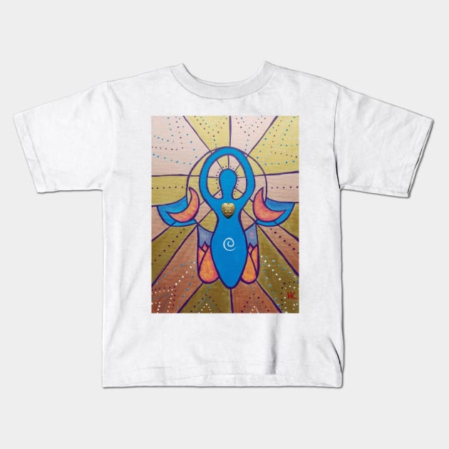 Goddess Hamsa by Harriette Knight Kids T-Shirt by harrietteknight